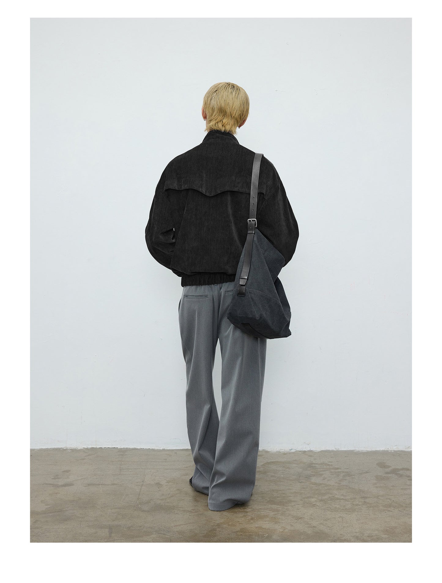 Corduroy Textured Zipper Jacket