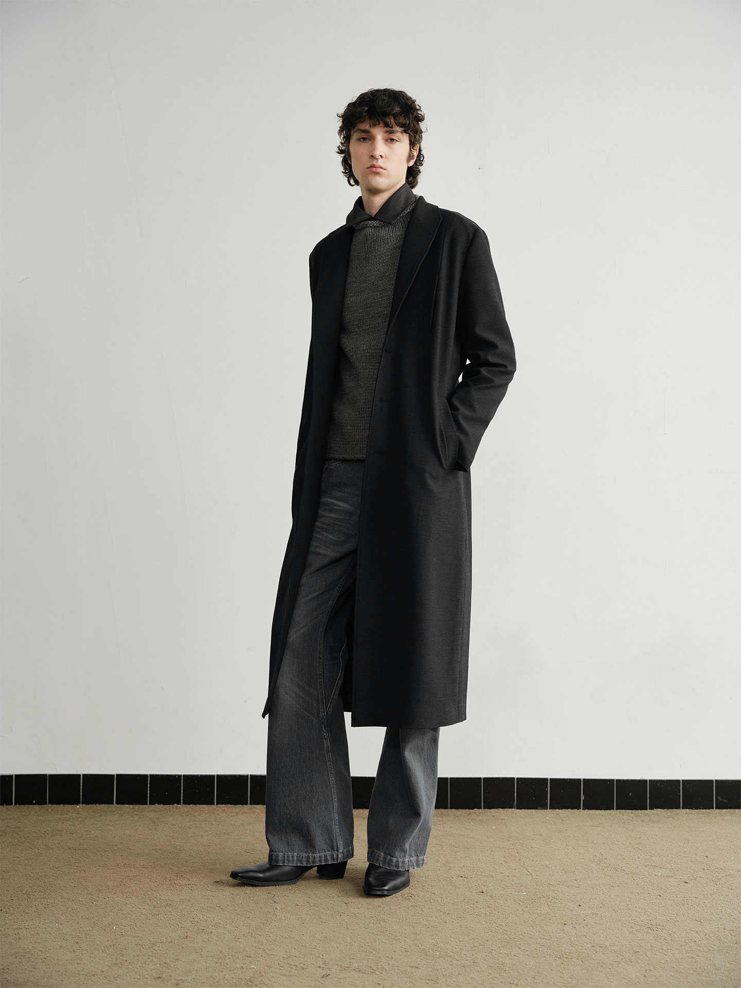 Back-Pleated Chesterfield Coat