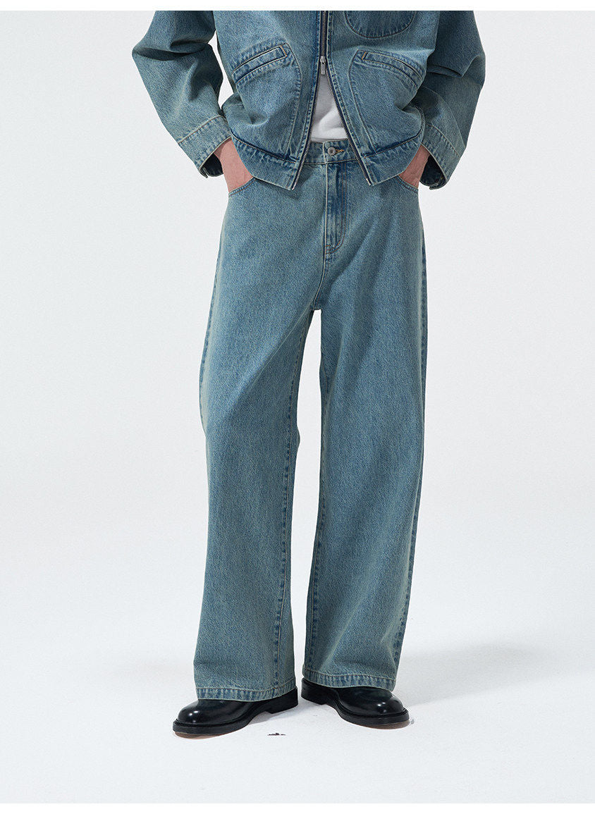 Distressed Wash Jeans