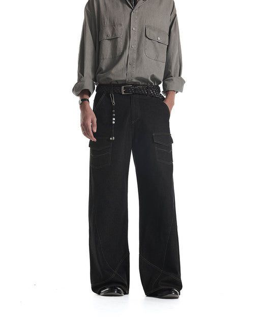 High-Stitch Multi-Pocket Jeans