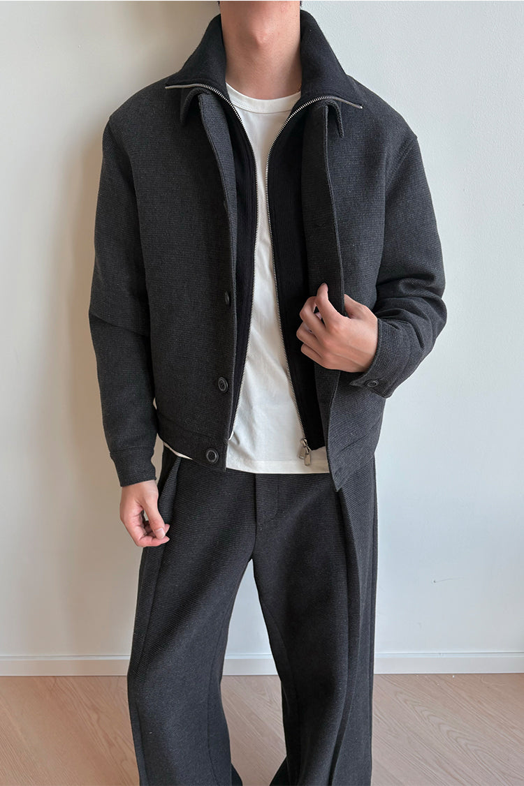 Faux Two-Piece Cotton Jacket