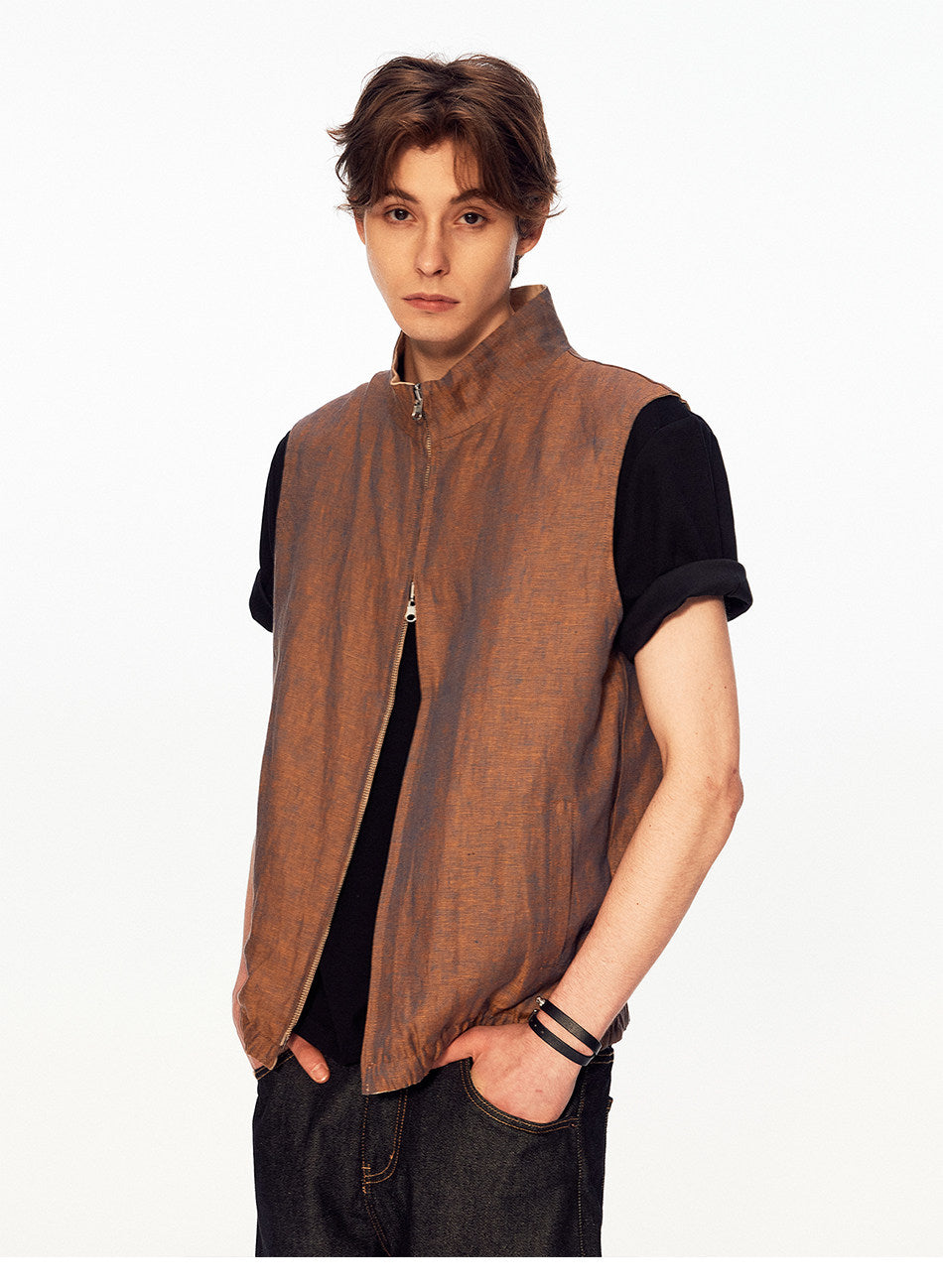 Reversible Stand-Collar Vest