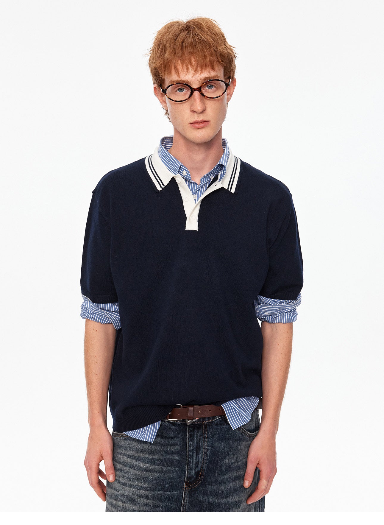 Casual Knit Polo Shirt