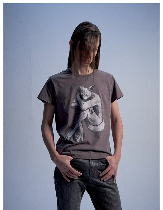Vintage-Style Crew Neck Loose-Fit Casual T-Shirt