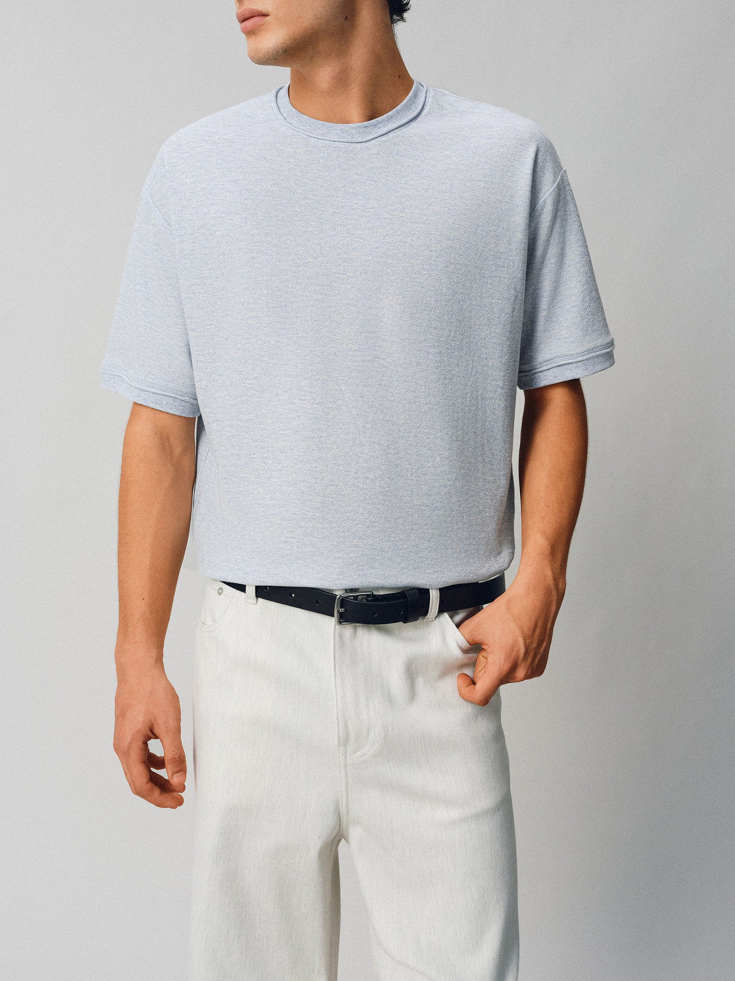 Basic Round-Neck Cotton T-Shirt