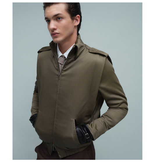 Silk-Look Faux Lapel Jacket with Epaulets