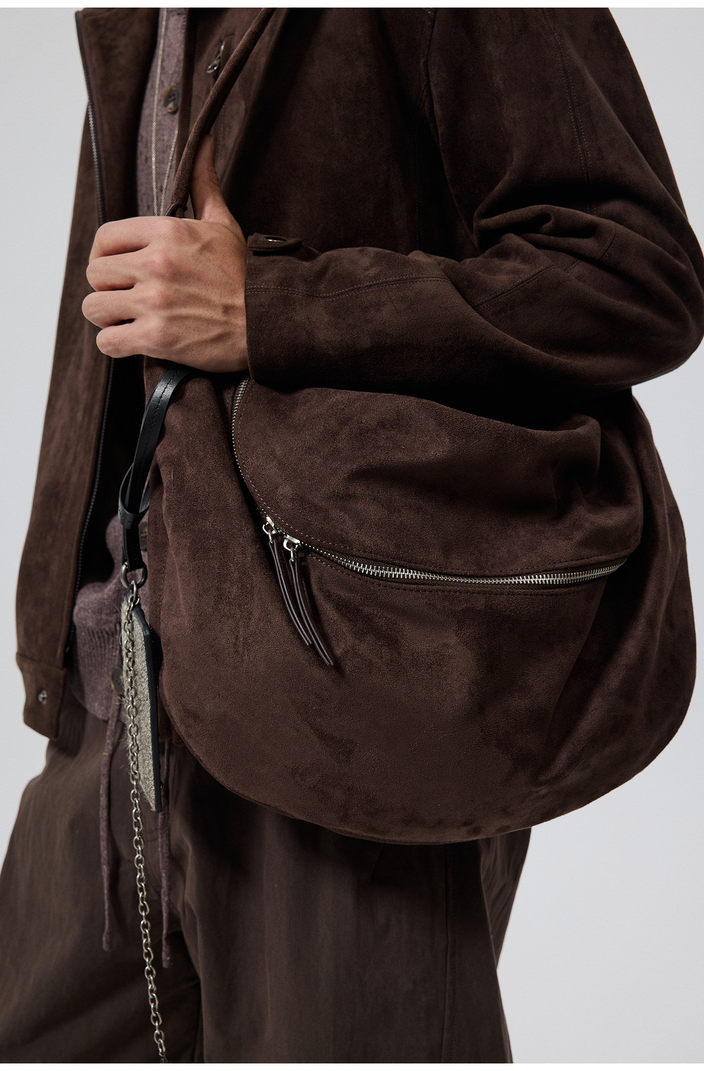 Faux Suede Shoulder Bag