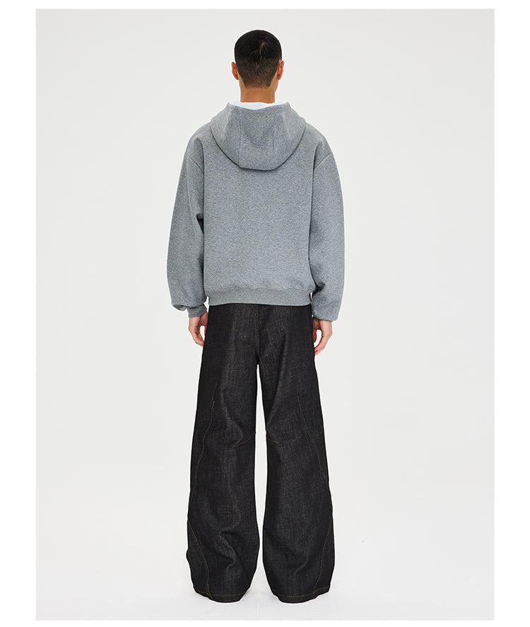 Zipper Hooded Sweatshirt