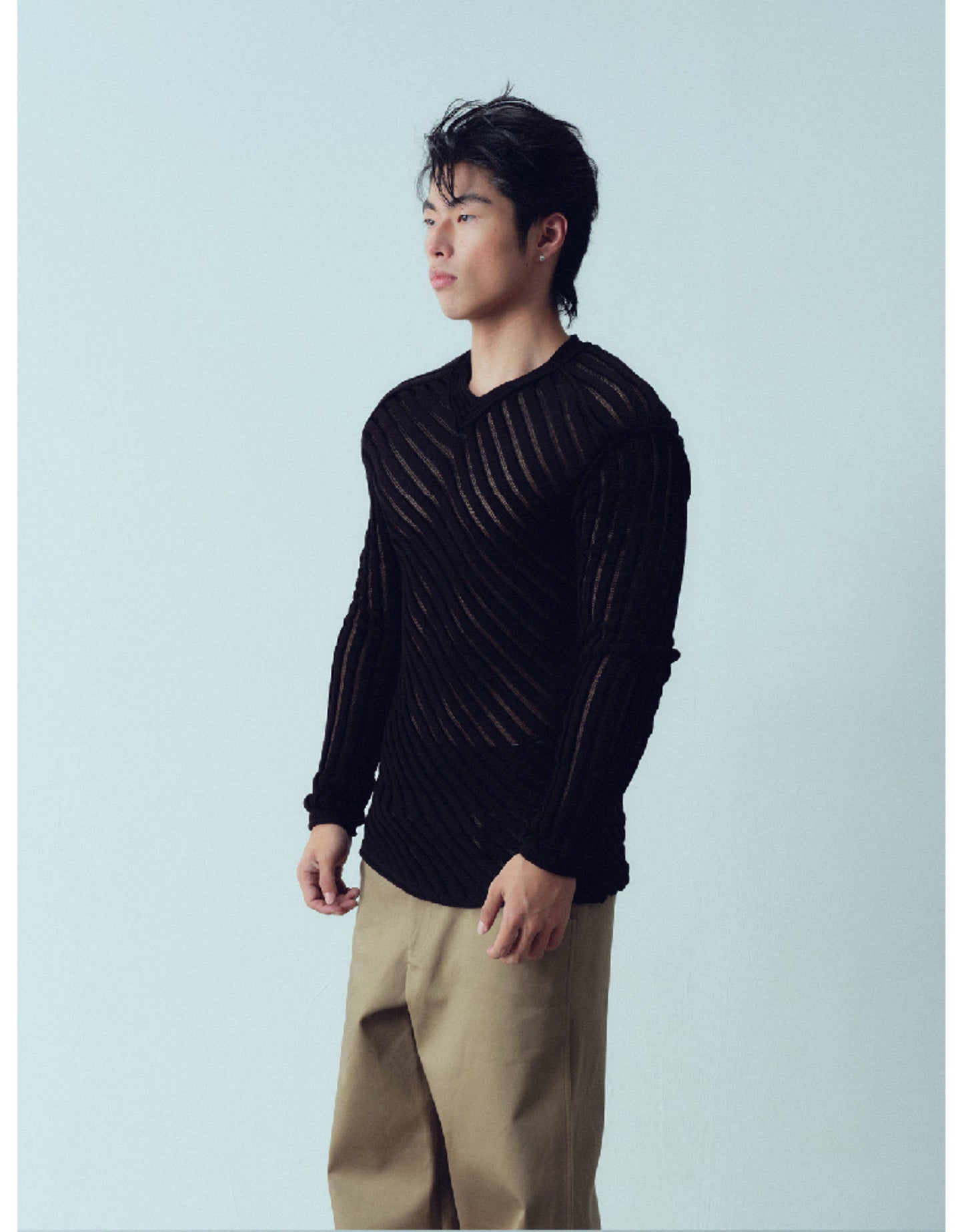 Sheer Tight-Fit Sweater