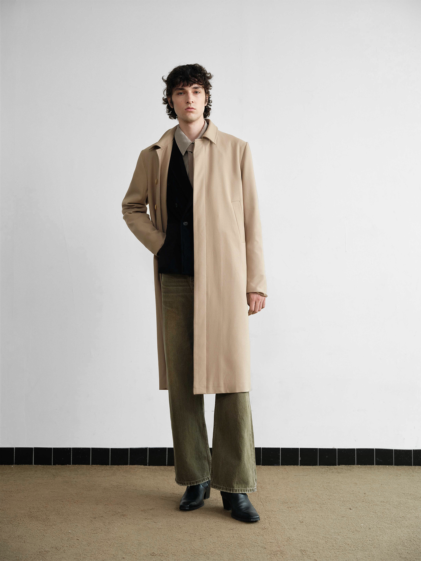 Wide Lapel Casual Coat