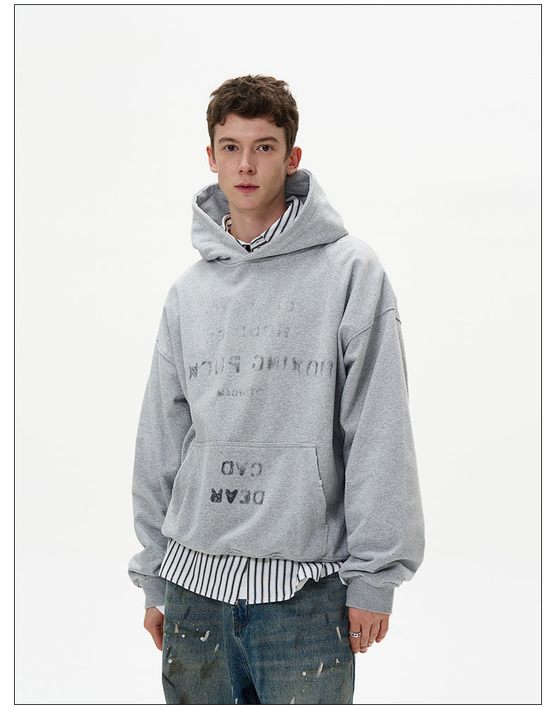 Used processed hooded sweatshirt