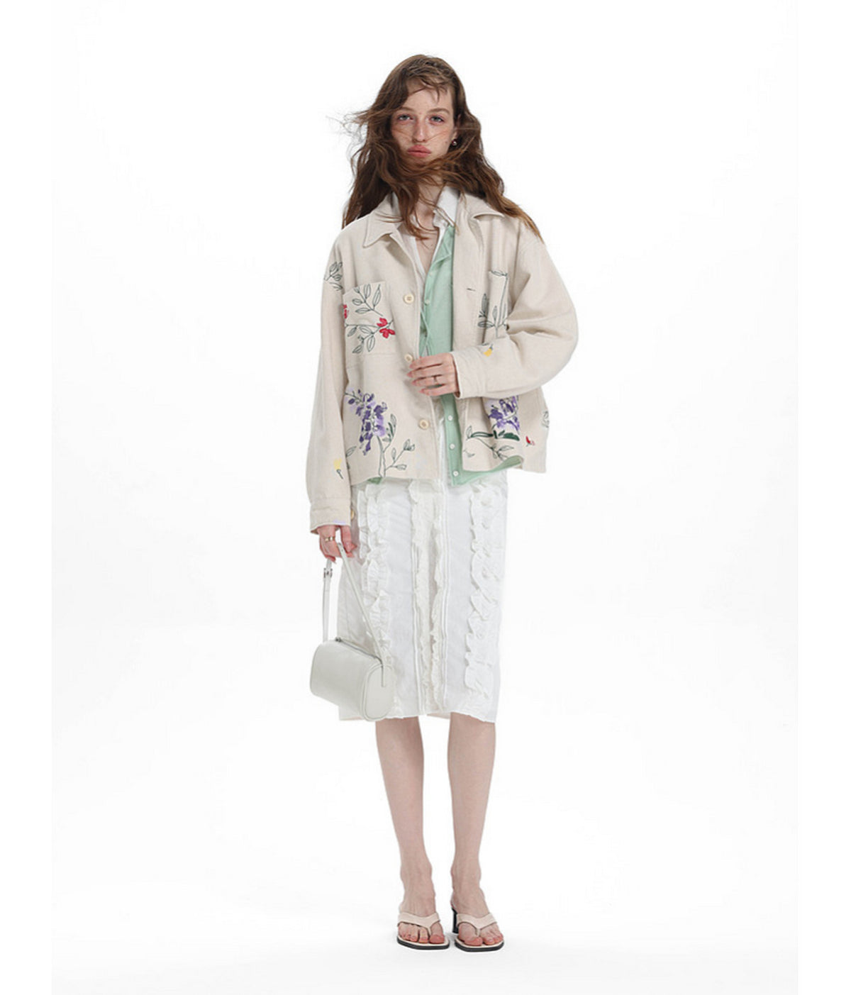 All-Over Embroidered Linen-Blend Jacket