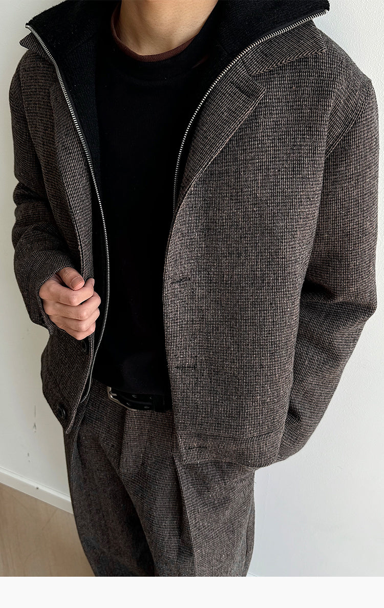 Faux Two-Piece Cotton Jacket