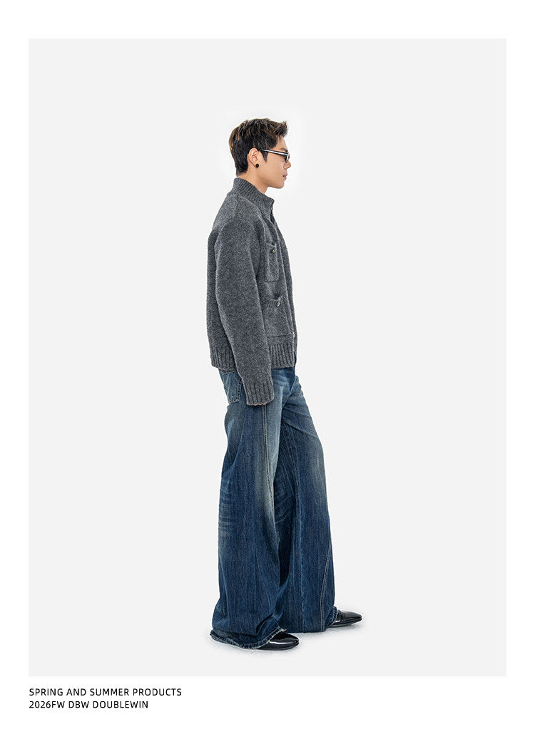 Heavyweight Sweater Jacket with Multiple Pockets