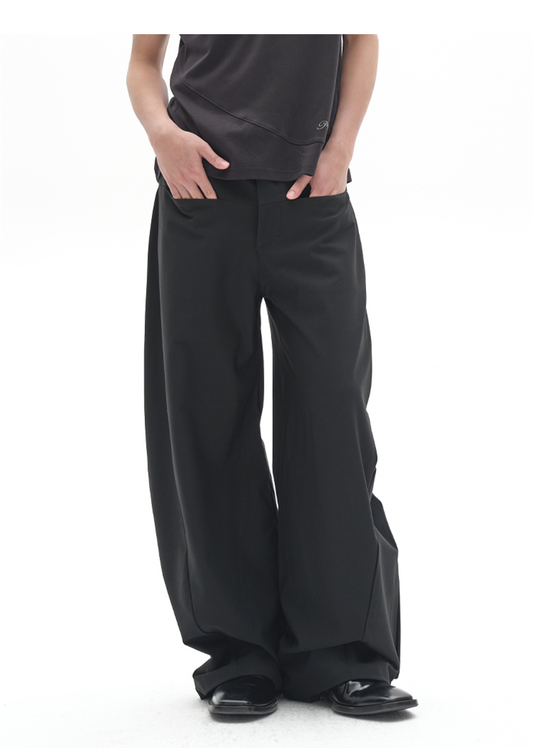 Side Pleats Casual Pants