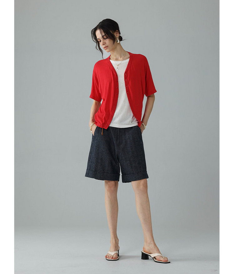 Half-front knit shirt
