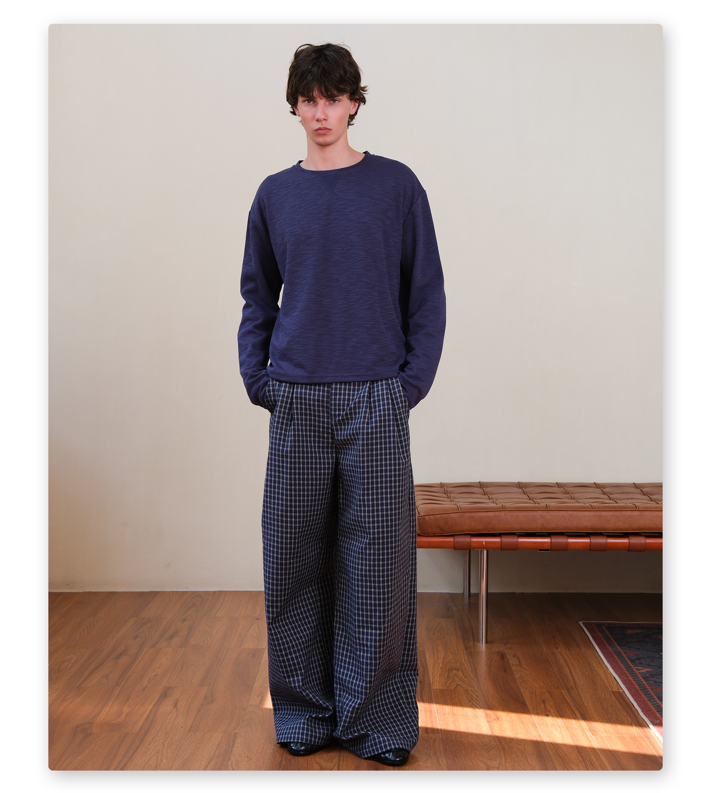 A-line Straight Wide-Leg Pants