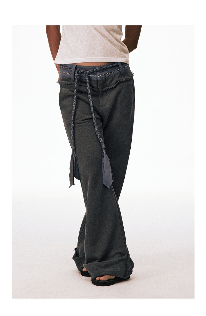 Knit Wide-Leg Casual Pants