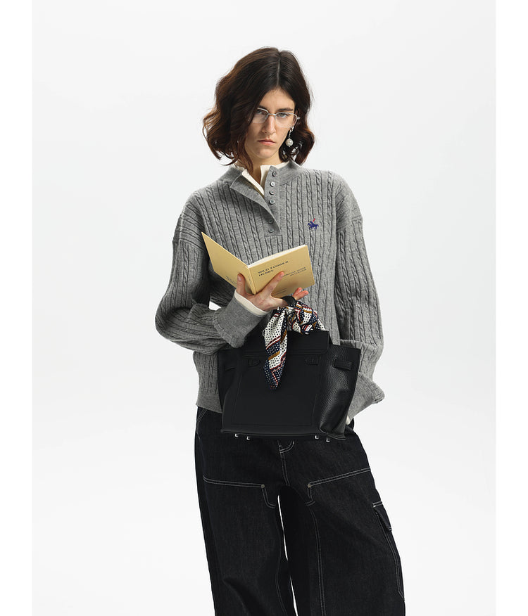 Logo Cable Embroidery Sweater