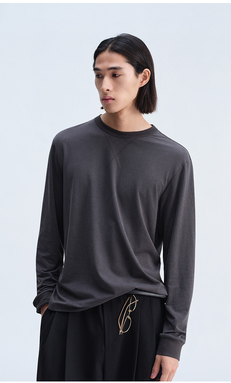 Open-Stitch Collar T-Shirt