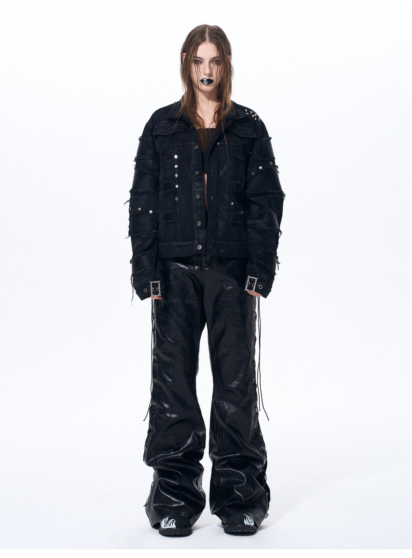 Distressed Wax Denim Jacket