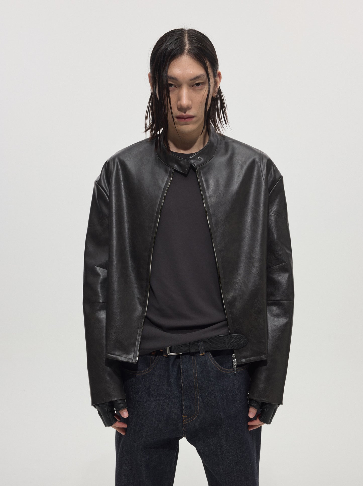 Oversized Motorcycle Leather Jacket