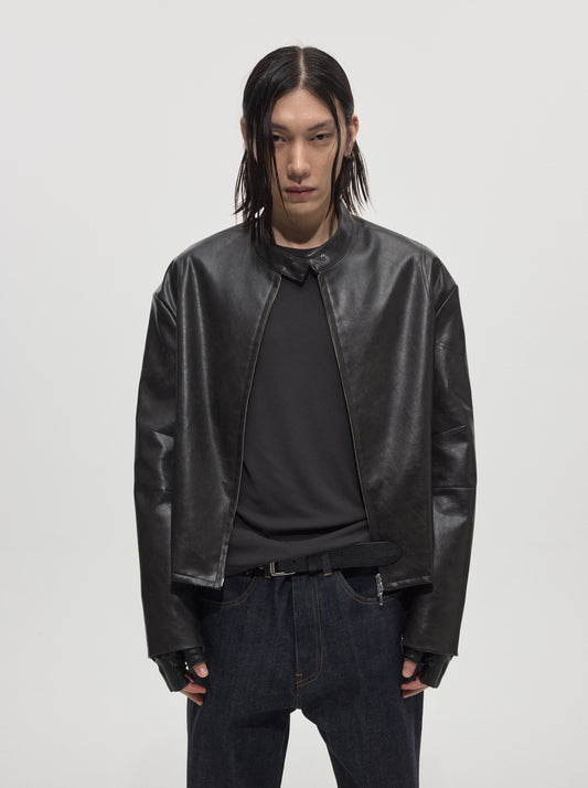 Oversized Motorcycle Leather Jacket