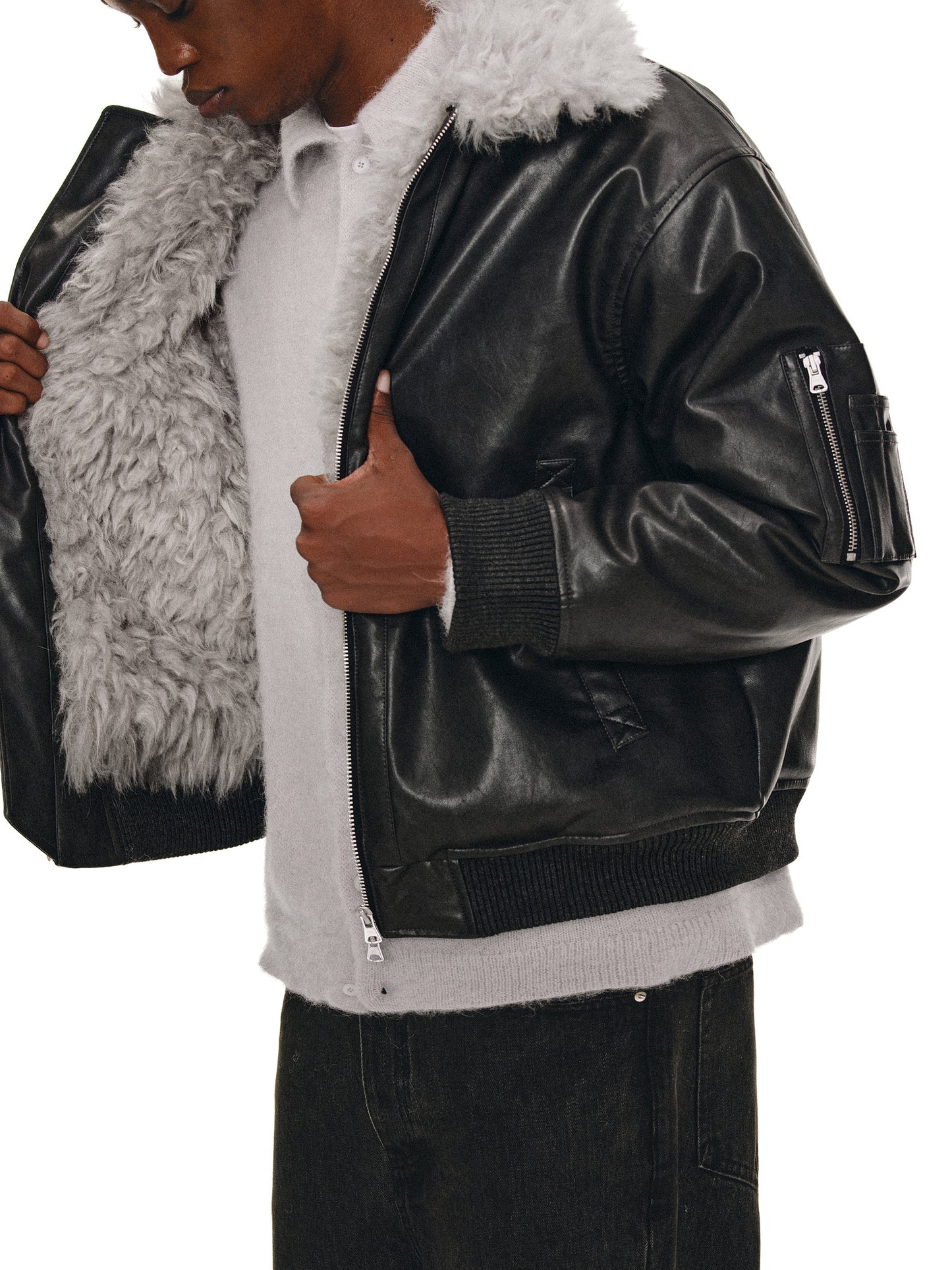 Fur Collar Bomber Jacket