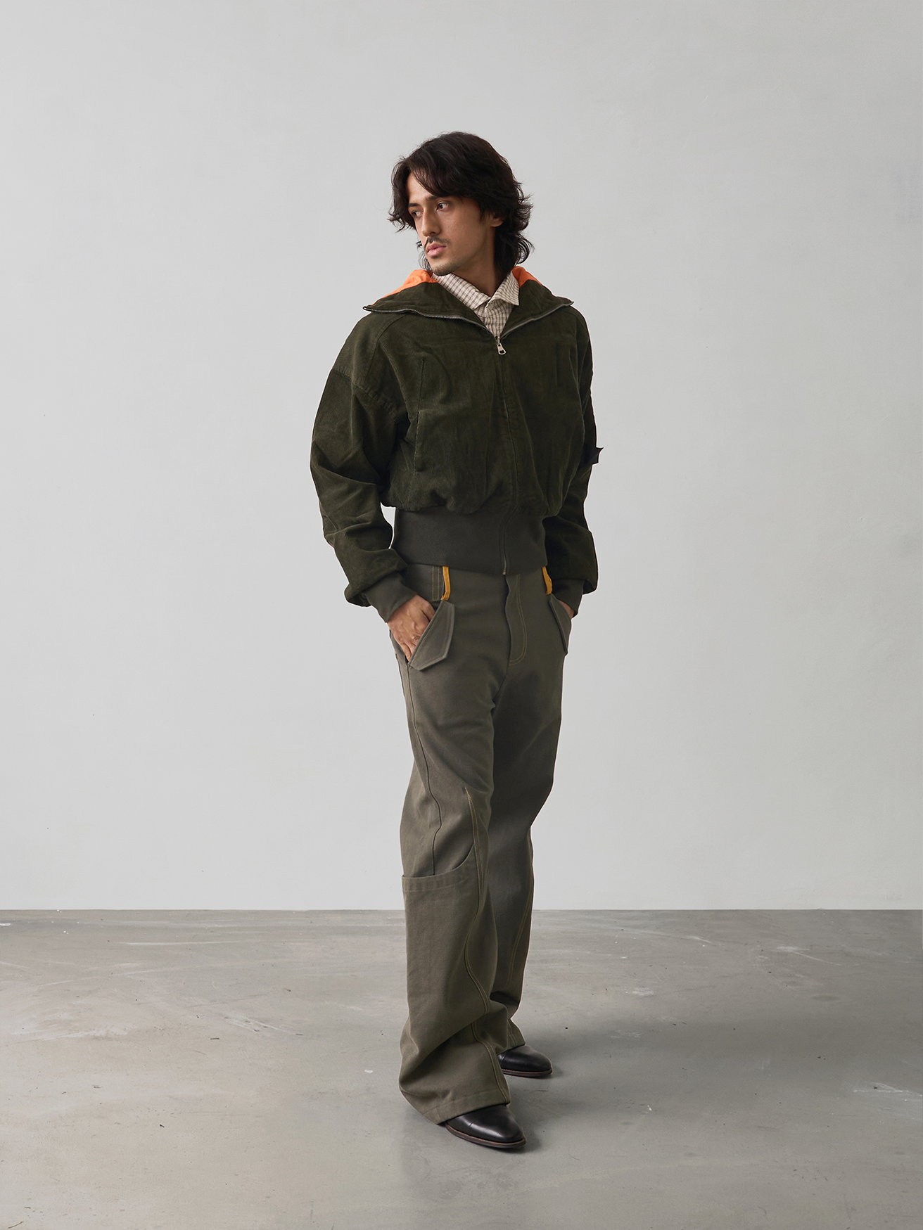 Canvas Pocket Silhouette Casual Pants