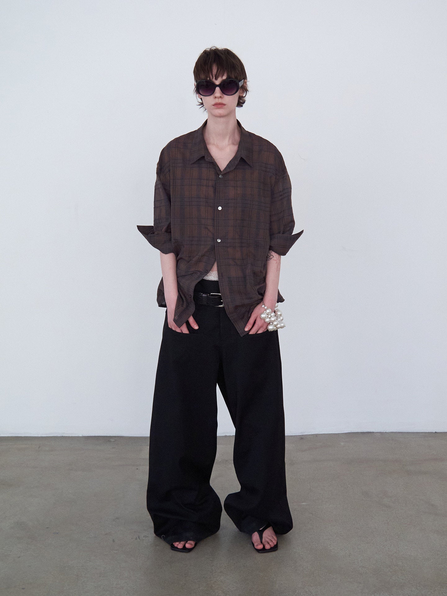 Mid-Sleeve Shirt with Rolled-Up Sleeves