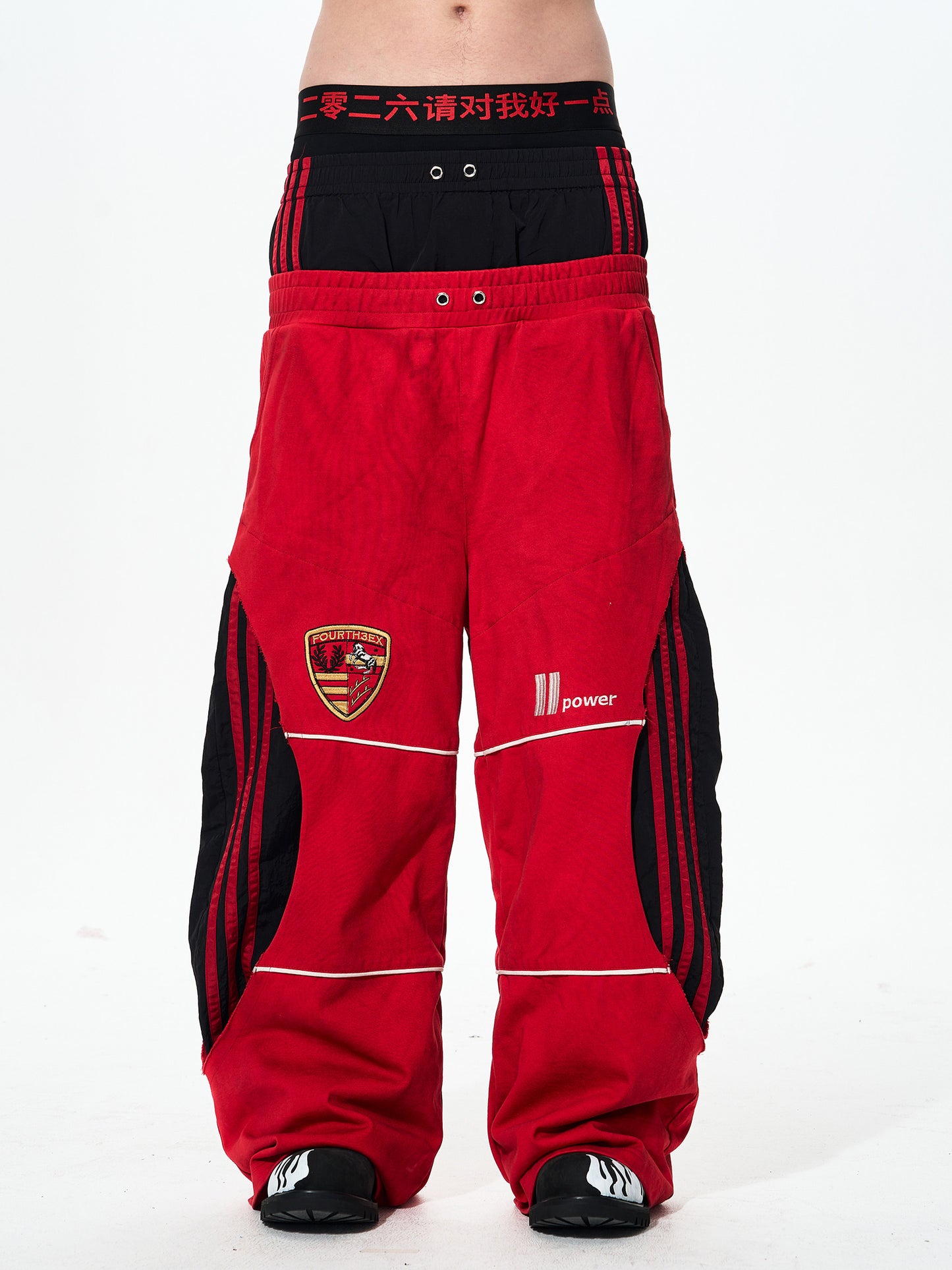 Three Stripes Double Waist Sweatpants