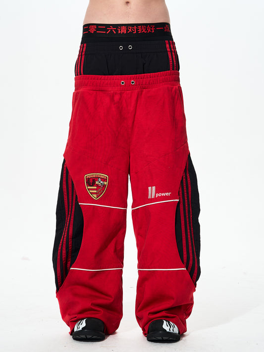 Three Stripes Double Waist Sweatpants