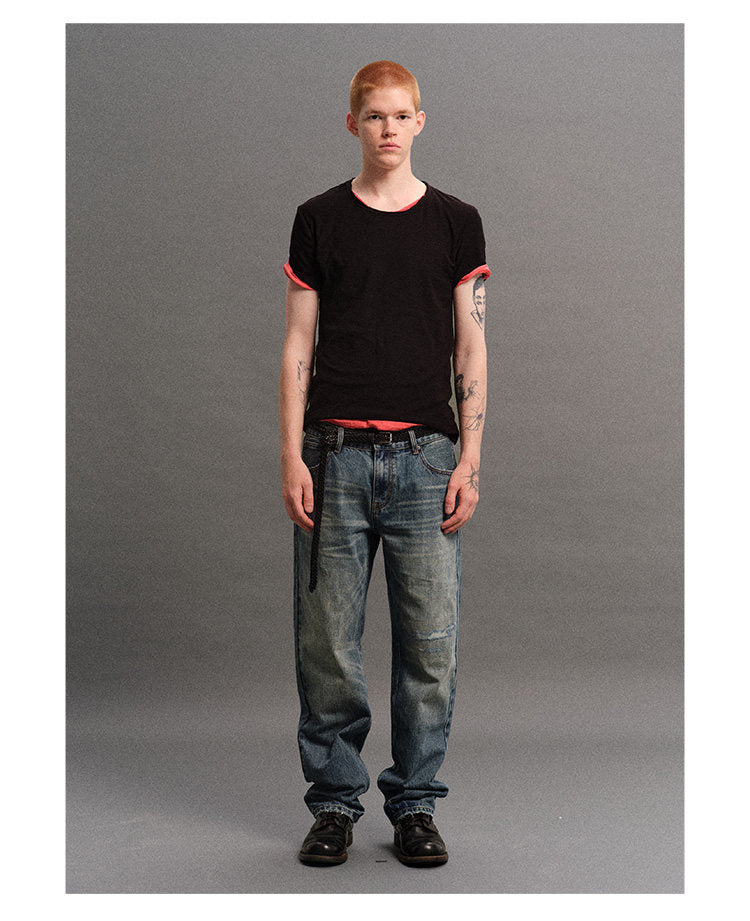 Vintage Washed Denim Jeans