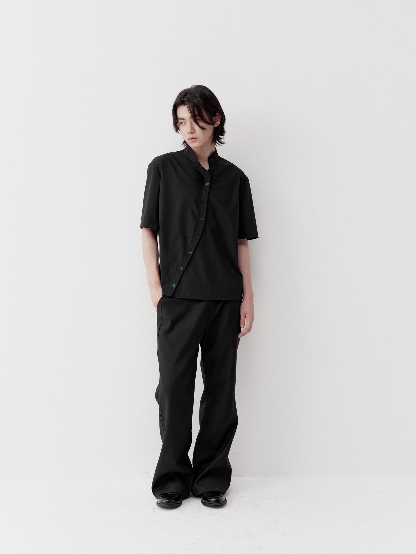Lightweight Shirt with Stand-Up Collar