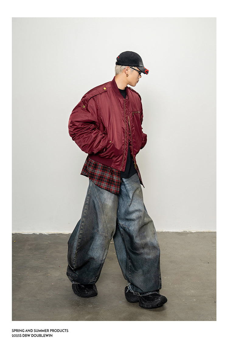 Heavy Contrast Fake Two-Piece Jacket