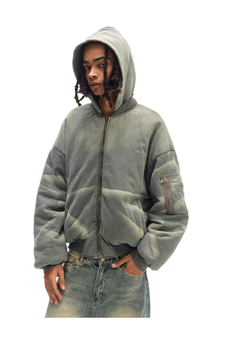 Wrinkled wash sweatshirt