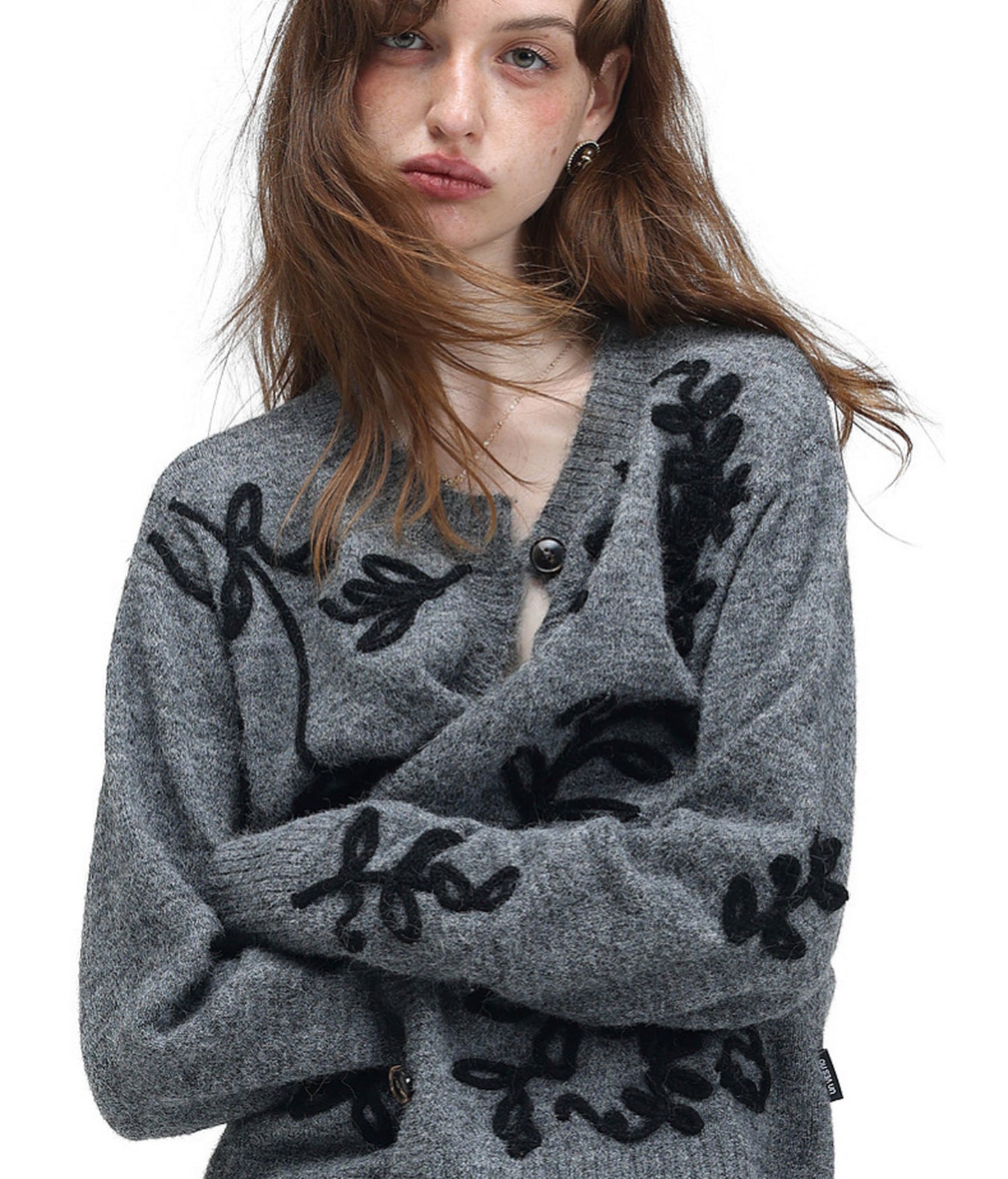 Vintage-Style Floral-Print Wool Cardigan