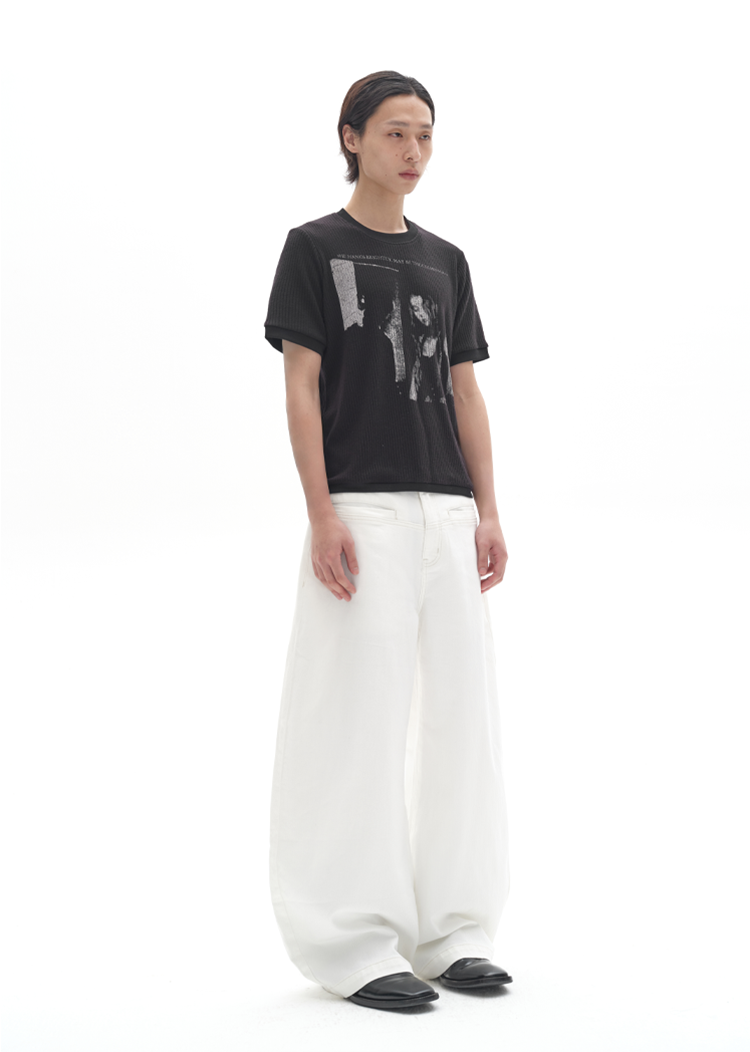 Wide-leg denim pants