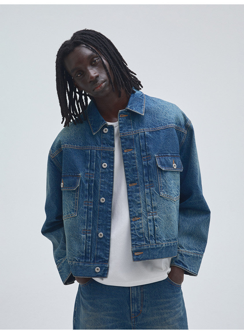 Vintage-Wash Denim Jacket