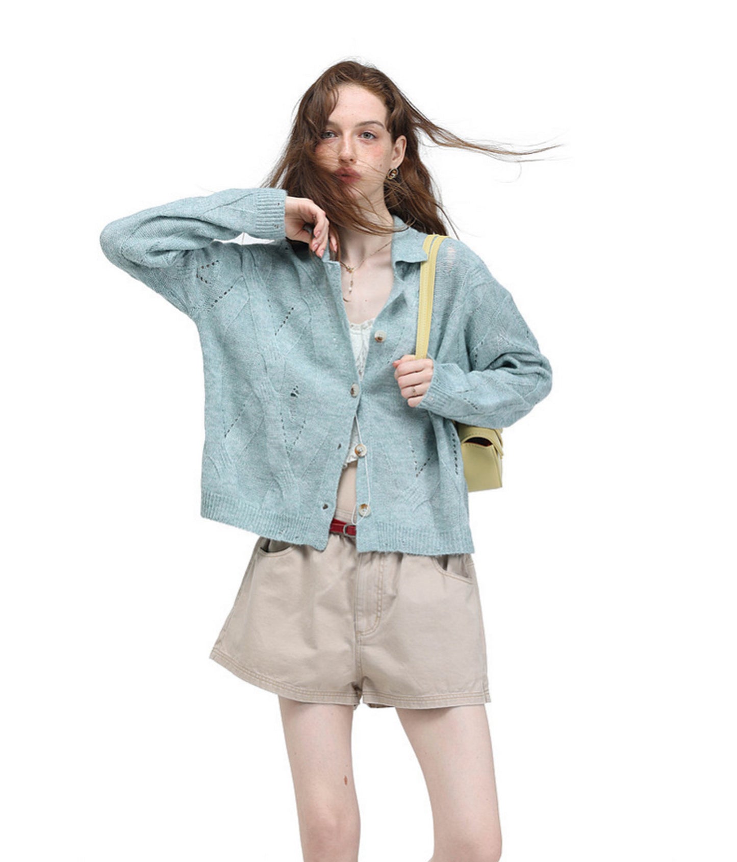 3D Cable-Knit Cardigan