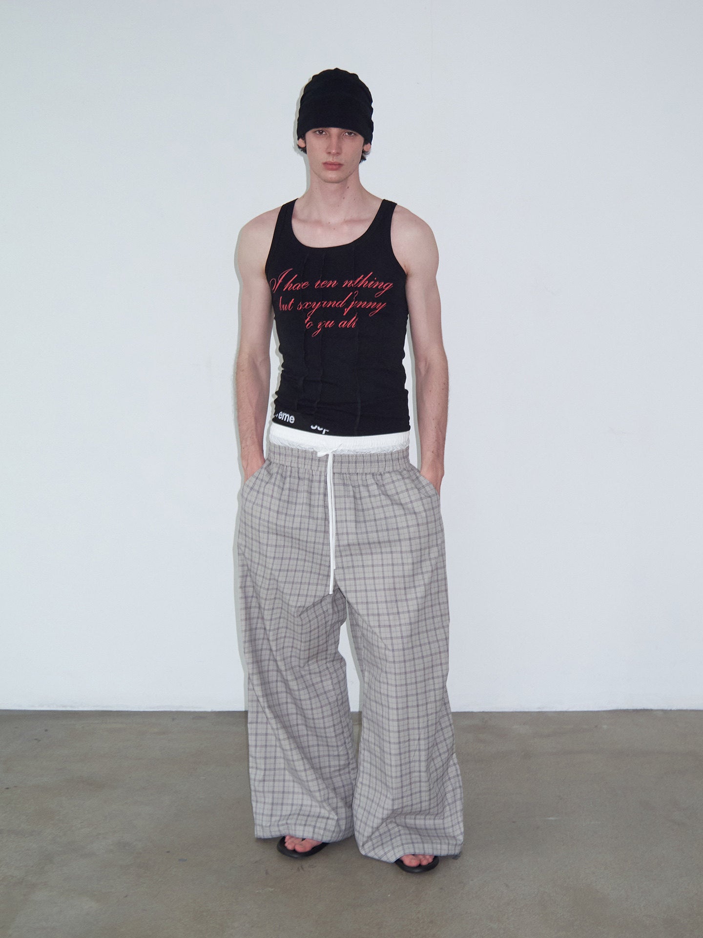 Faux Two-Piece Casual Pants　