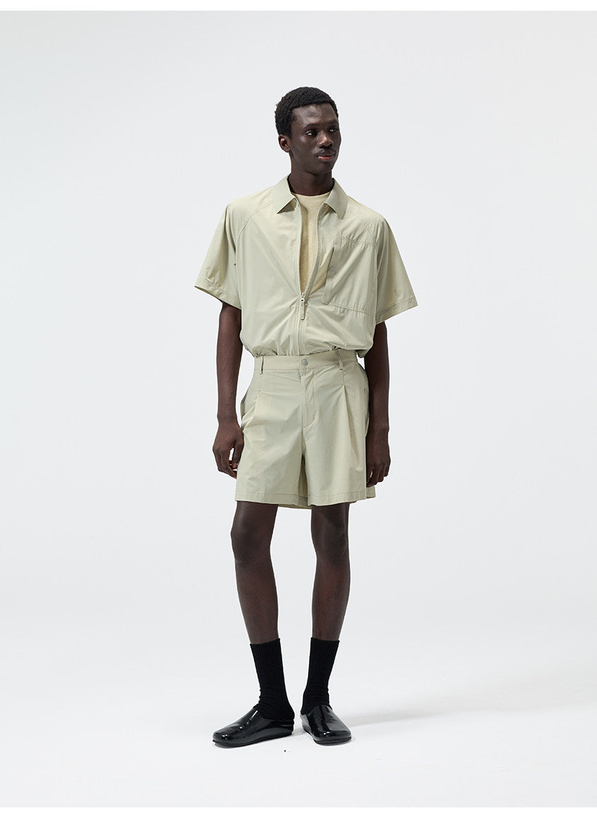 Nylon-Laminated Multi-Pocket Shirt