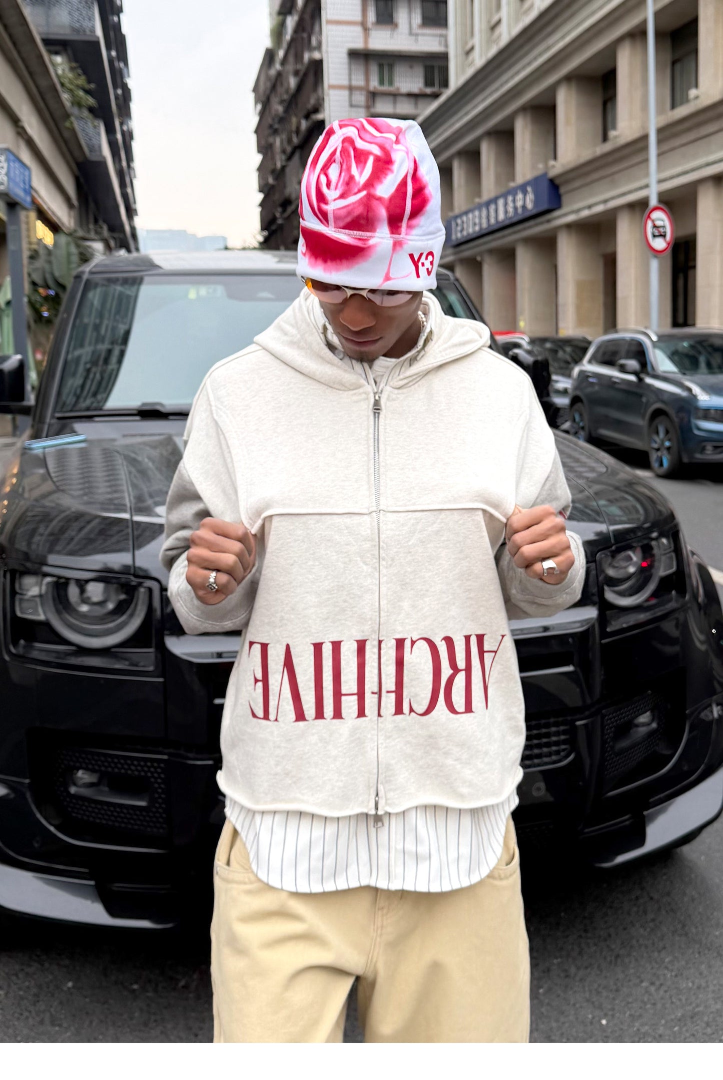 Patchwork Zip-Up Hoodie