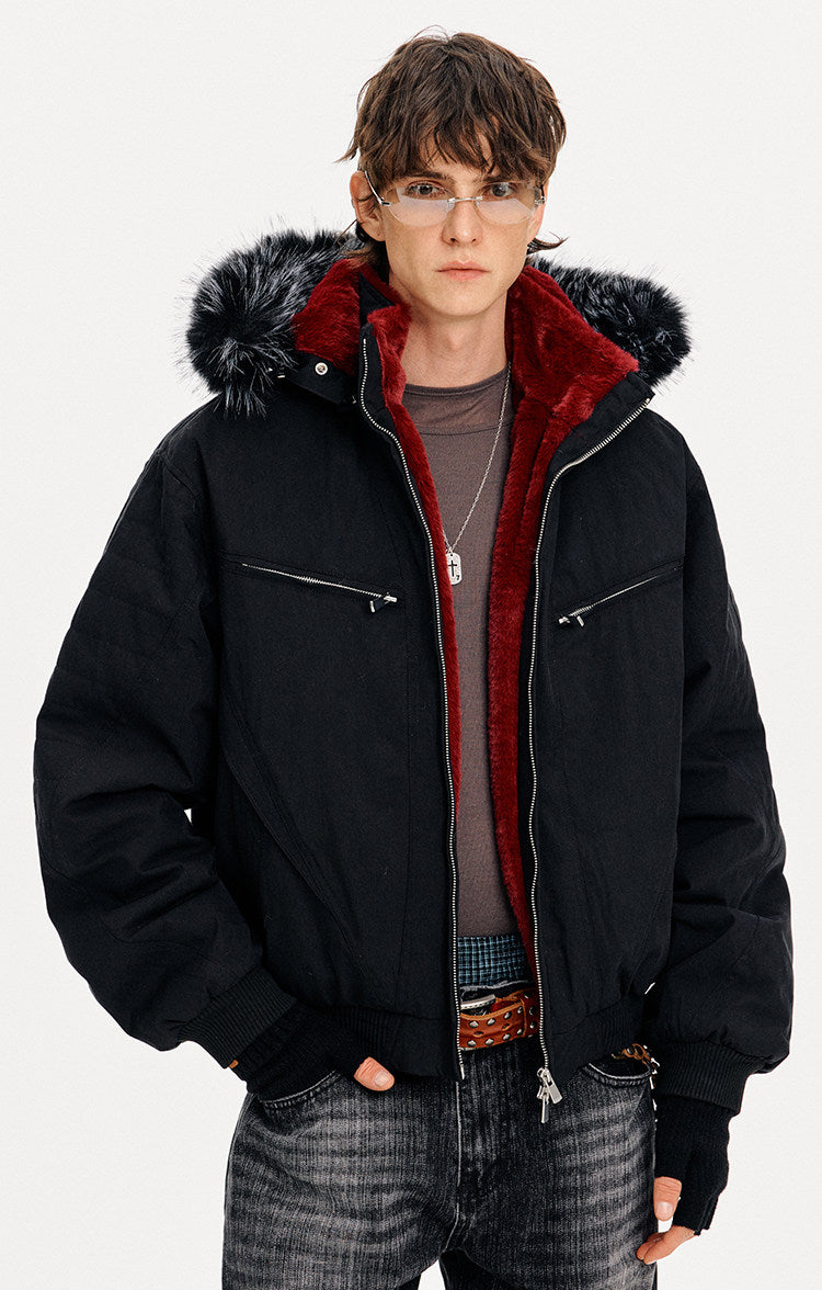 Detachable Hood White Duck Down Jacket