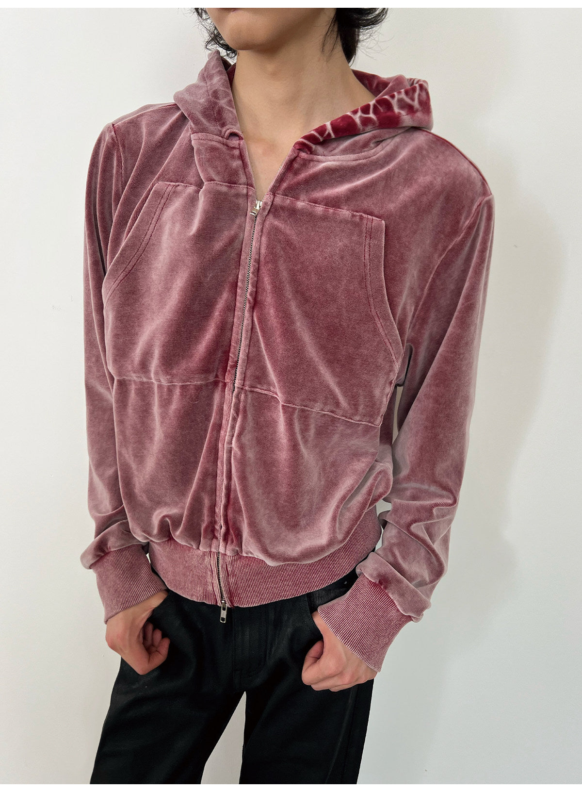 Wax-Dyed Jacket with Velvet Hood