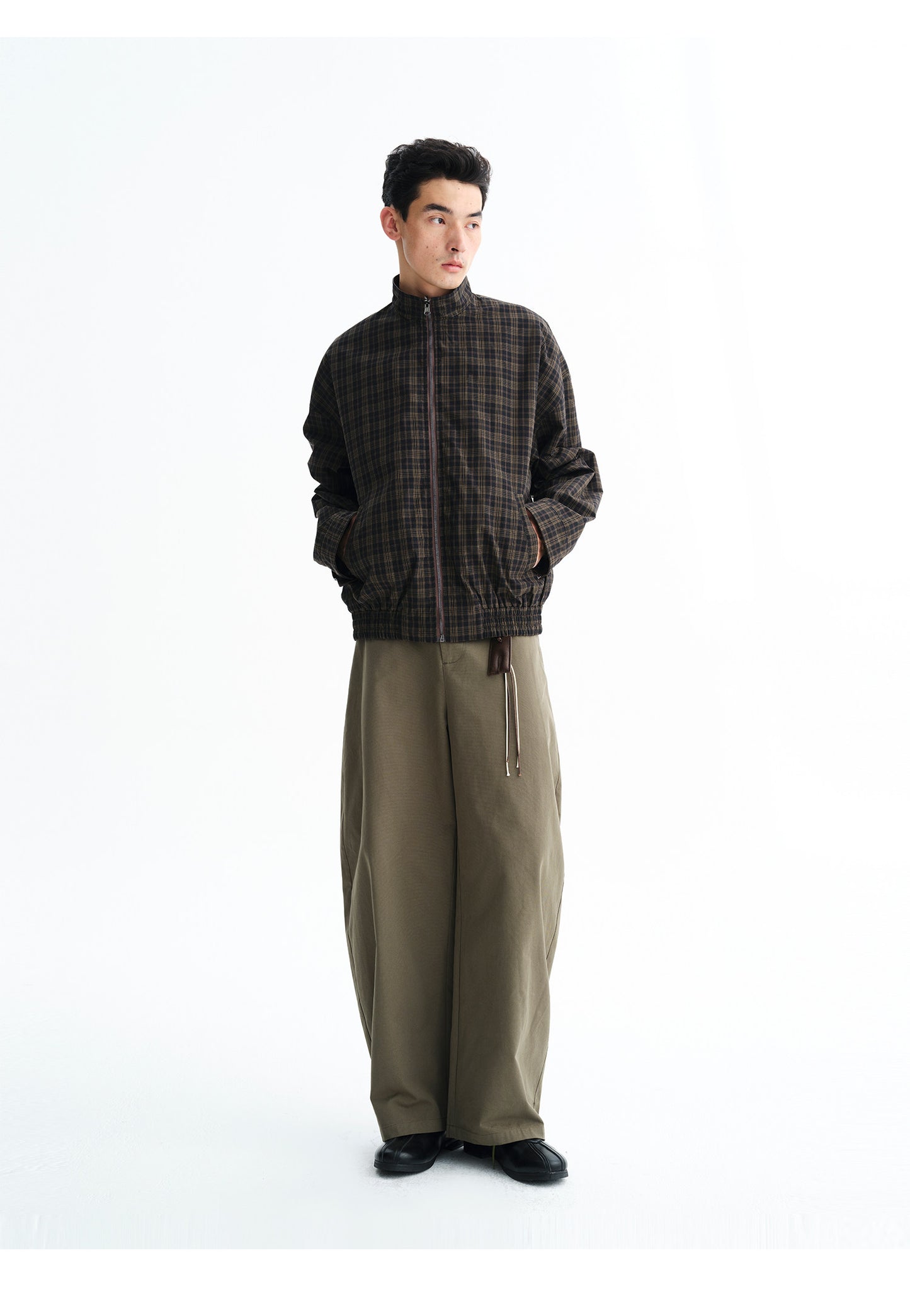 Retro Reversible Pleated Work Jacket