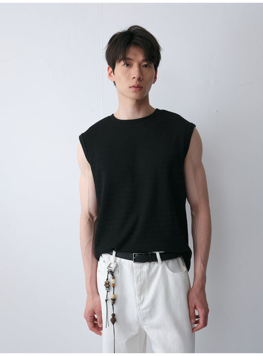 Cotton-Blend Sleeveless Shirt