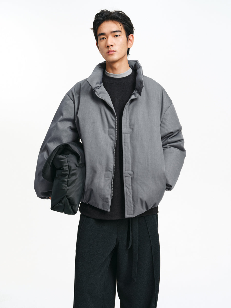 Linen-Style Down Jacket