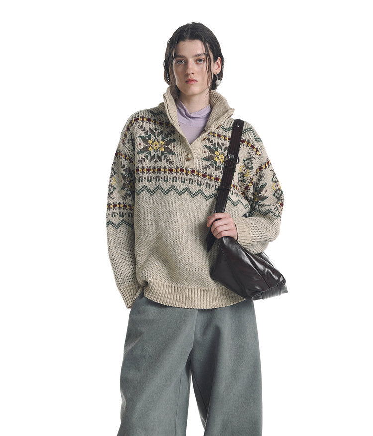 Wool Blend Color Block Sweater