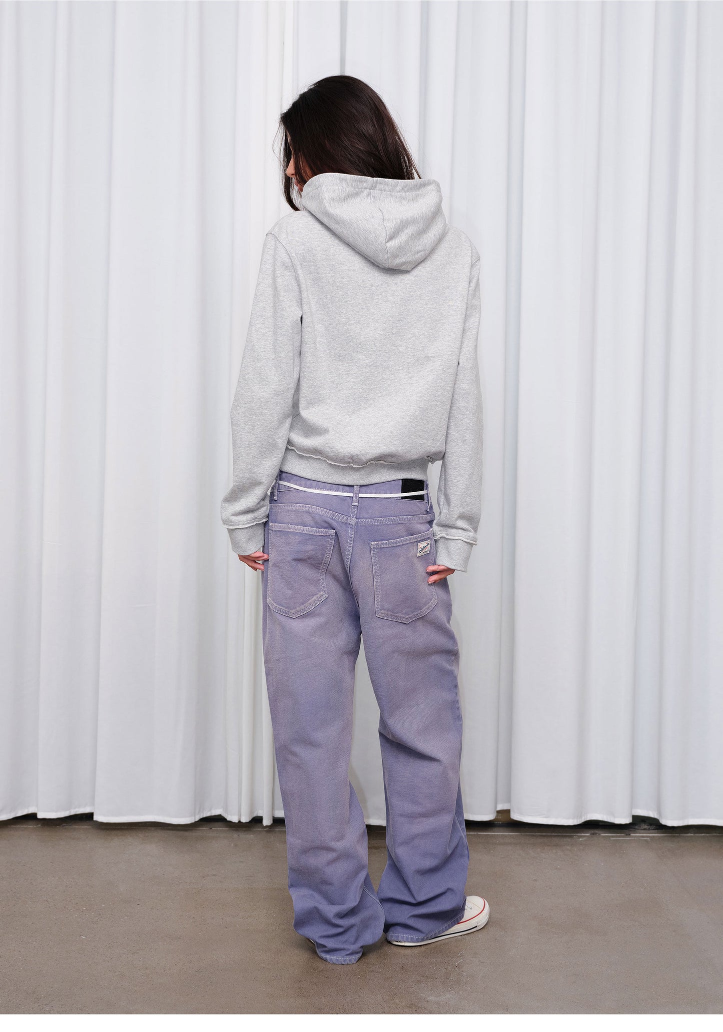 Vintage-Style Whiskered Denim Pants